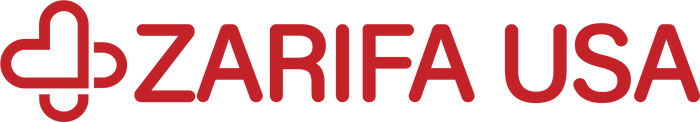 Zarifa USA red wordmark and compact symbol from the established 2017 identity