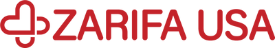 Zarifa USA red wordmark and compact symbol from the established 2017 identity