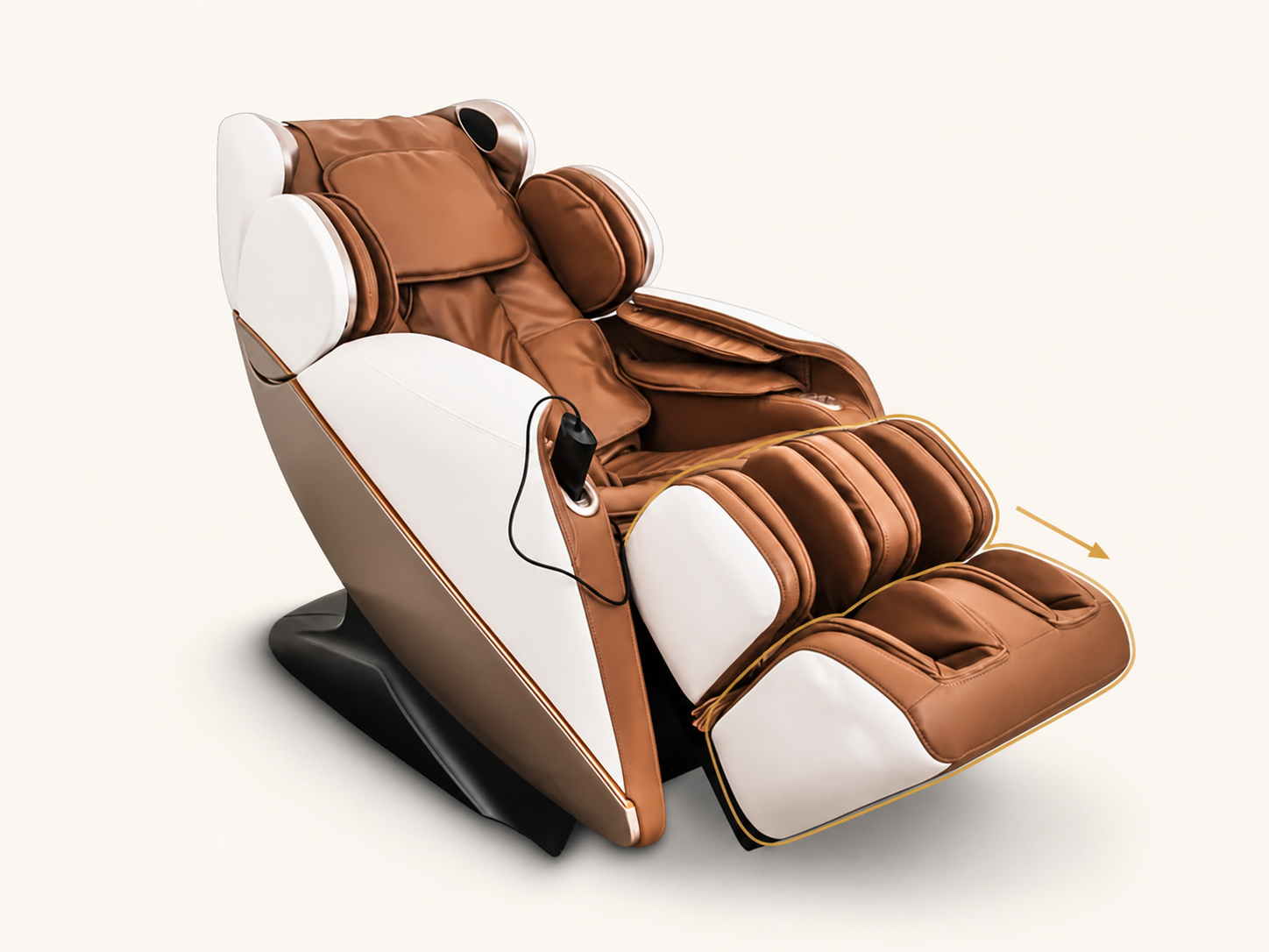 Z-Dream massage chair with its adjustable calf and foot massage system highlighted