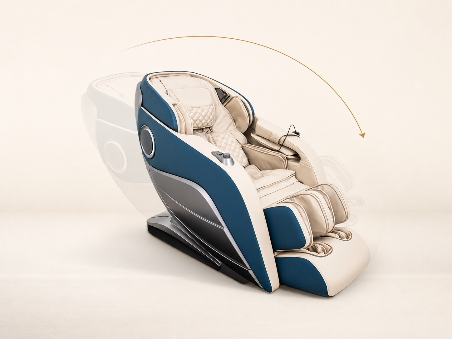 Z-Smart Plus massage chair demonstrating a space-saving reclining position